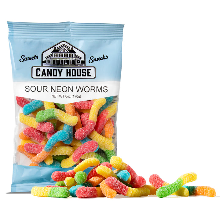 Sour Gummi Neon Worms (6oz)